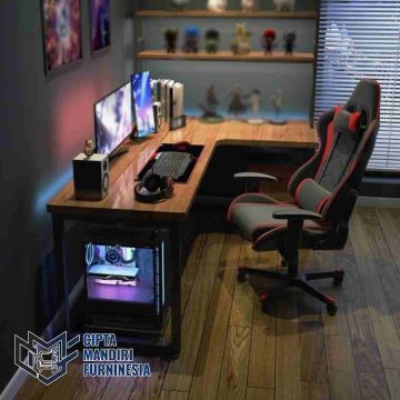 Meja Komputer Industrial Gaming Luas Anti Getar di Daerah Tambun