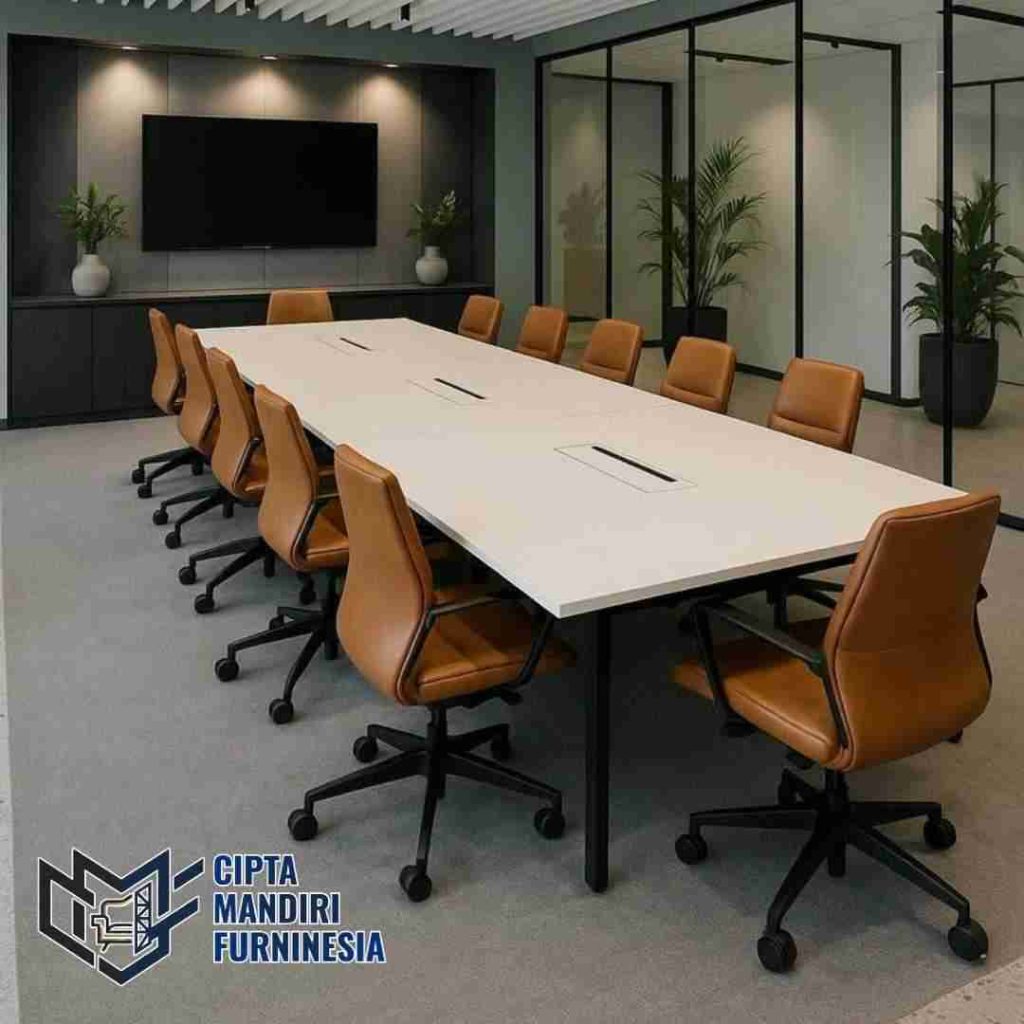 Penyedia Meja Meeting Kantor Industrial Kayu Solid Besar area Cilincing Jakarta