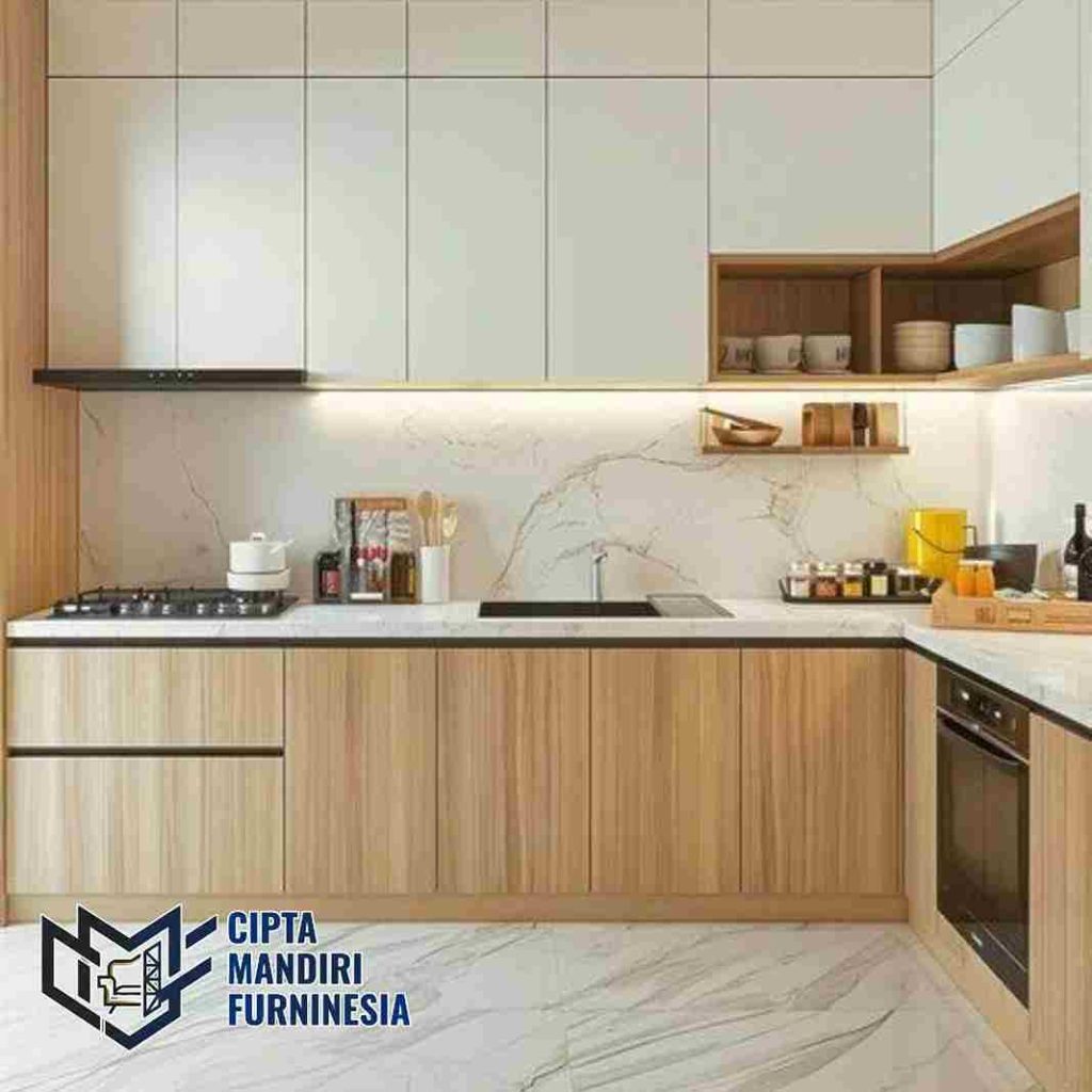 Spesialis Kitchen Set Minimalis Japandi Kayu Solid di Menteng Jakarta