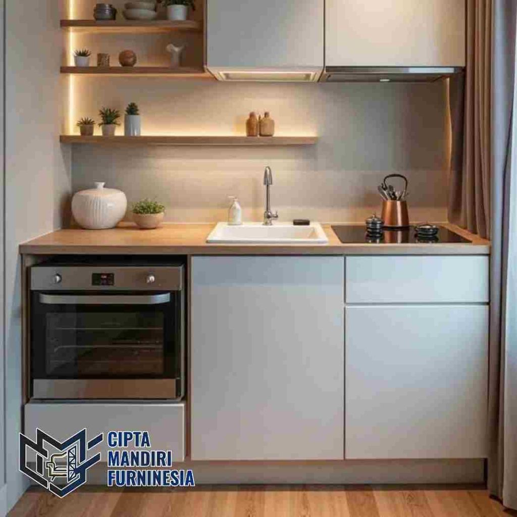 Jasa Kitchen Set Minimalis Apartemen Studio Hemat Ruang di Bekasi utara
