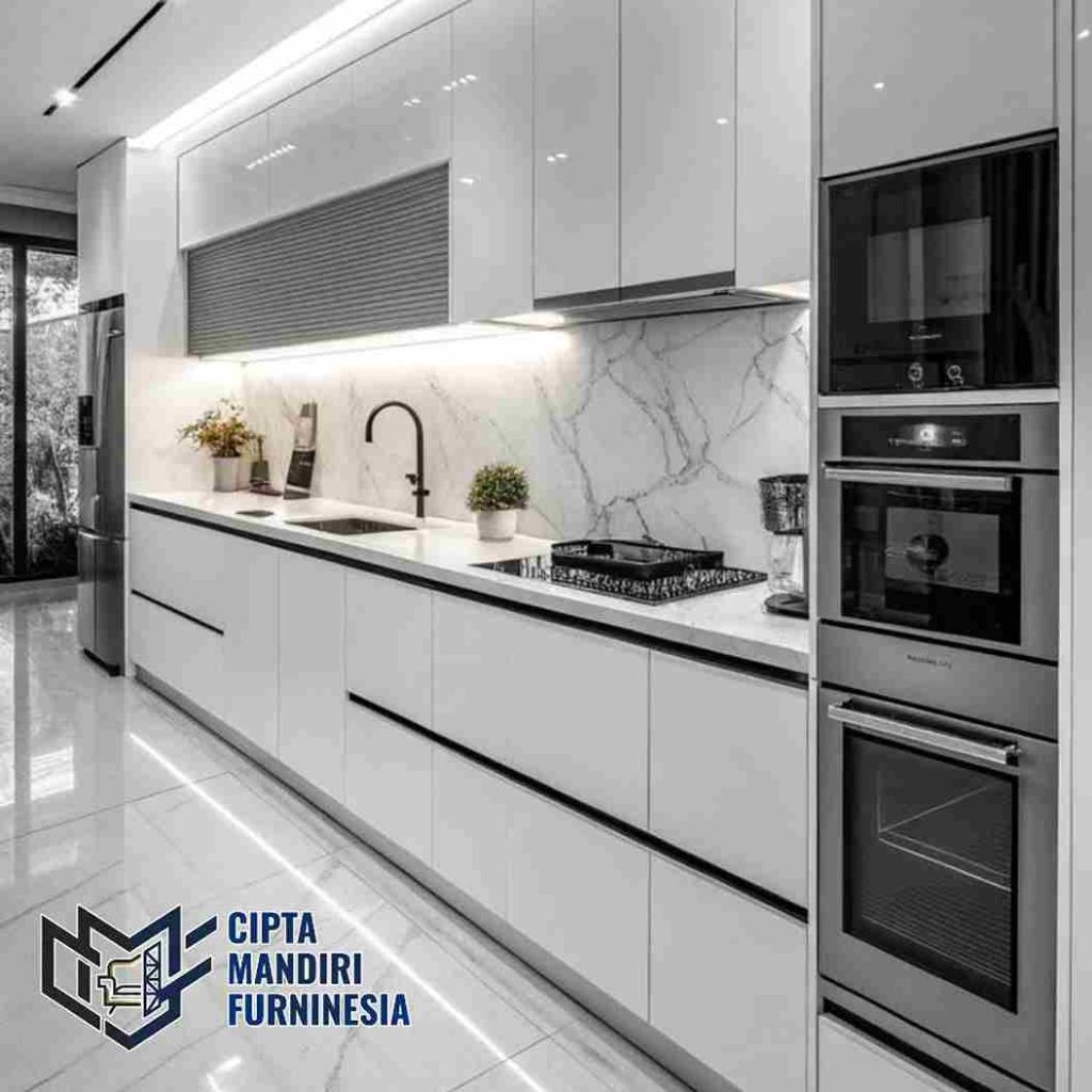 Model Kitchen Set PVC Summarecon Bekasi Putih Glossy