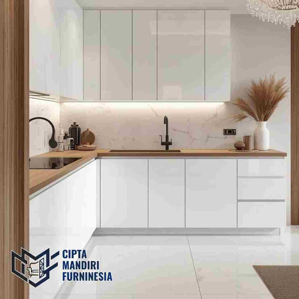 Model Kitchen Set PVC Summarecon Bekasi Putih Glossy