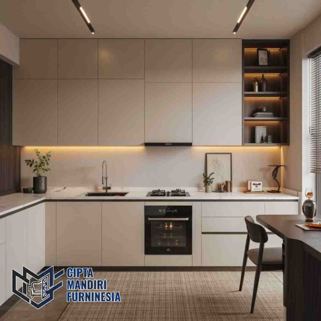 Perbedaan HPL dan Duco Untuk Finishing Kitchen Set Klasik Modern