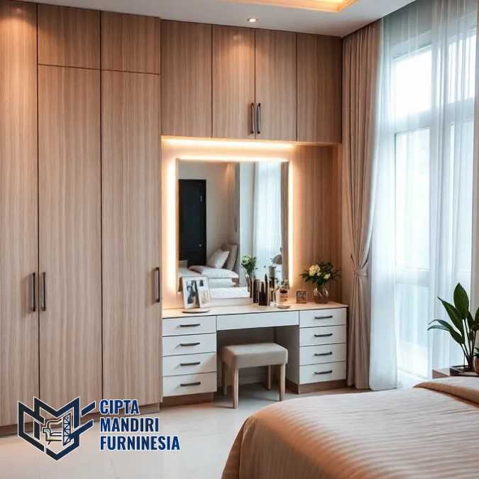 Jasa Lemari Pakaian Menyatu Meja Rias: Area Jabodetabek
