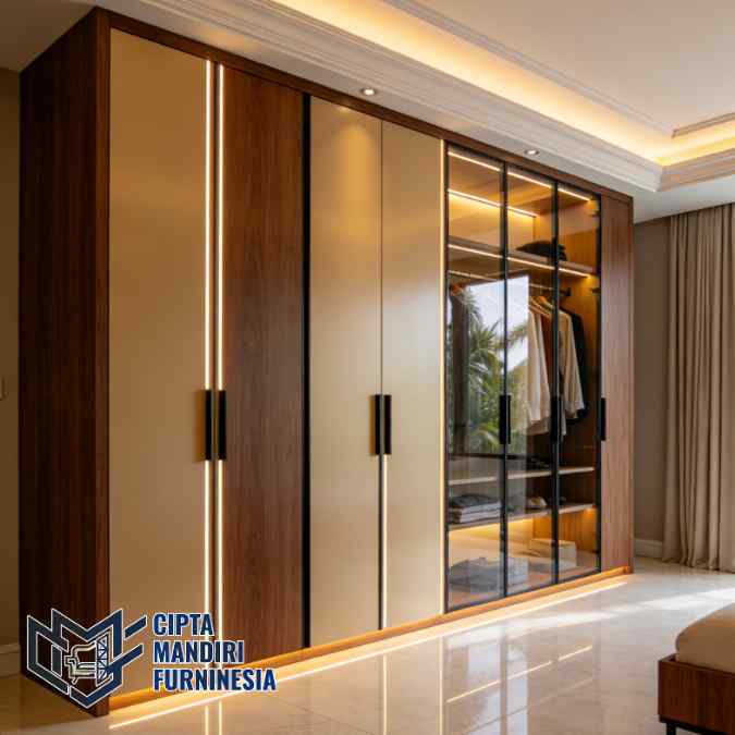 Pusat Custom Lemari Pakaian HPL Cikarang Gratis Desain