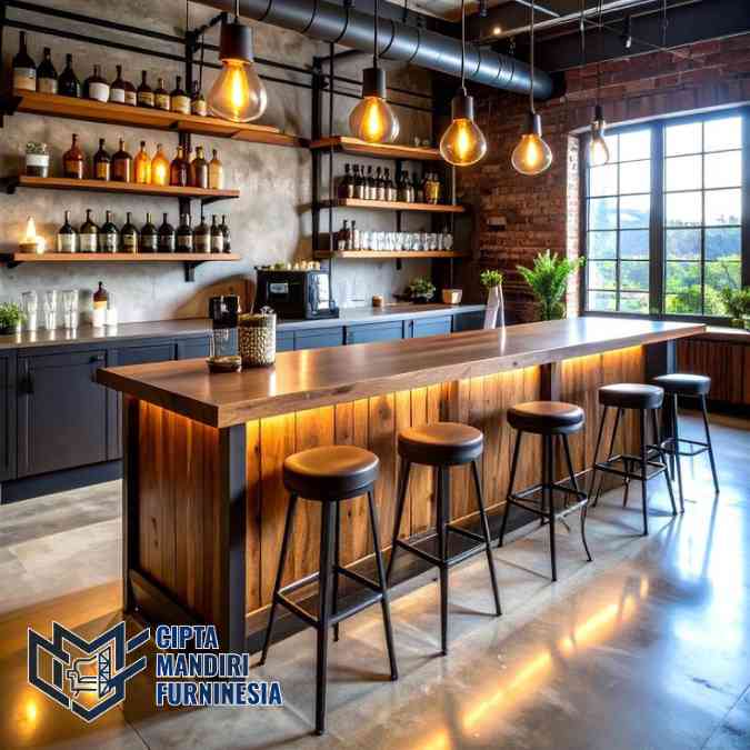 Jasa Meja Bar Restoran Industrial Jabodetabek Besi Tebal Kokoh