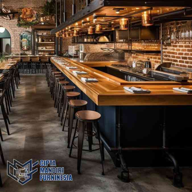 Jasa Meja Bar Restoran Industrial Jabodetabek Besi Tebal Kokoh